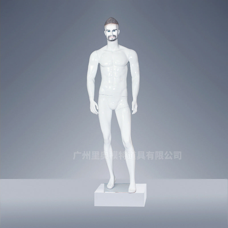 Plus Size White Color Fiberglass Male Mannequin Stand Factory Supply Make up Men Dummy