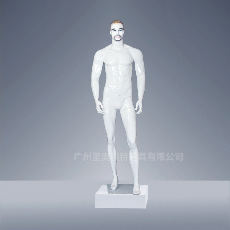 Plus Size White Color Fiberglass Male Mannequin Stand Factory Supply Make up Men Dummy