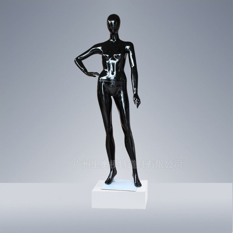 Abstract Black Young Lady Dummy Black Female Mannequin Stand and Sitting