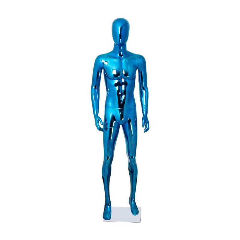 Boutique Shinny Gold Chrome Silver Blue Mannequin Silver Golden Display Shop Window Men Full Body Fiberglass Mannequins Male for