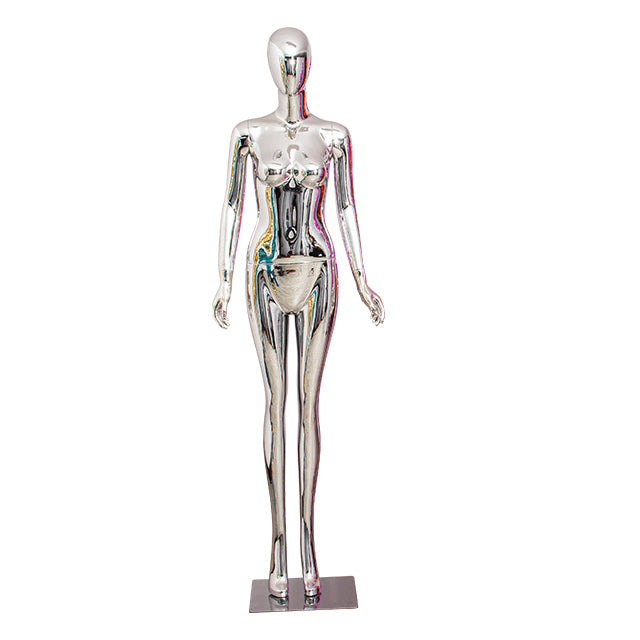 New Style Fiberglass Female Dummy Chrome Red Blue Gold Customized Glossy Color Women Mannequin