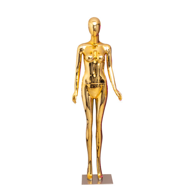 New Style Fiberglass Female Dummy Chrome Red Blue Gold Customized Glossy Color Women Mannequin