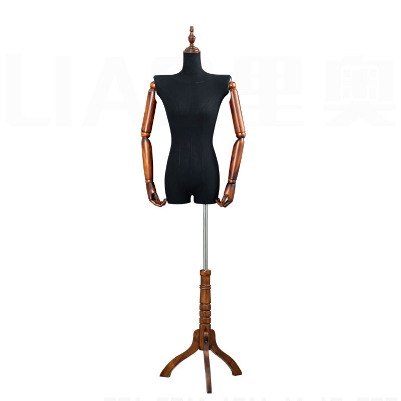 boutique Mannequin body stand for bridal dresses A female dummy with Wooden arms stereoscopic women clothing display