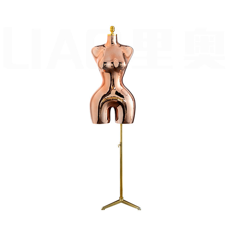 Plating Gold Lady Dress Form mannequin body stand female Chrome silver upper-body Big buttock ass curve Manikin