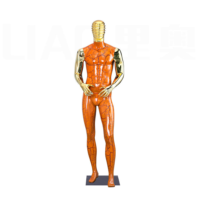 Fashion Clothing Men Dummy Clothes Display Muscle Electroplating Gold Male Mannequins 2025 New Fashion Boutique Display