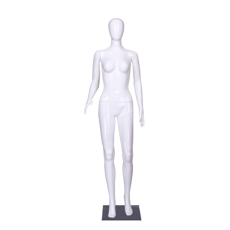 Fashion Women Plastic Dummy Standing Glossy White Mannequin Female Full Body Egg Head Mannequins
