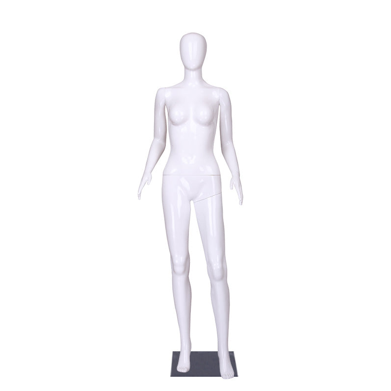 Fashion Women Plastic Dummy Standing Glossy White Mannequin Female Full Body Egg Head Mannequins