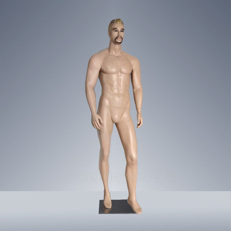 Lifelike Makeup Skin Model Fiberglass Male Mannequin for Sale