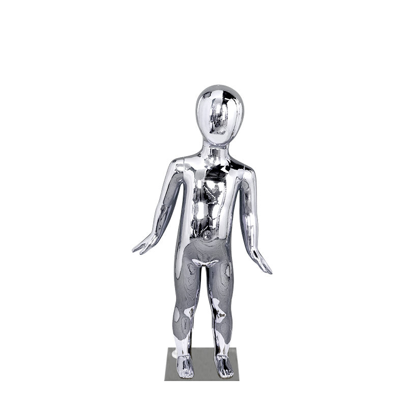 Chrome Kids Mannequins Gold and Sliver Smooth Whole Body Child Dummy for Different Age