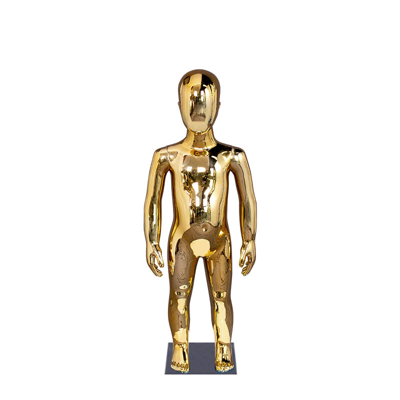 Chrome Kids Mannequins Gold and Sliver Smooth Whole Body Child Dummy for Different Age