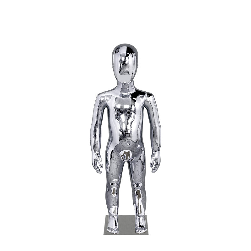Chrome Kids Mannequins Gold and Sliver Smooth Whole Body Child Dummy for Different Age