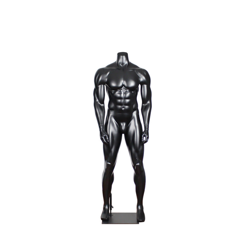 Matte Black Plus Size Muscle Athletic Manikin Full Body Sports Male Mannequin Dummy