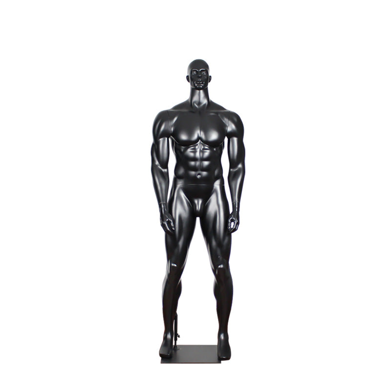 Matte Black Plus Size Muscle Athletic Manikin Full Body Sports Male Mannequin Dummy