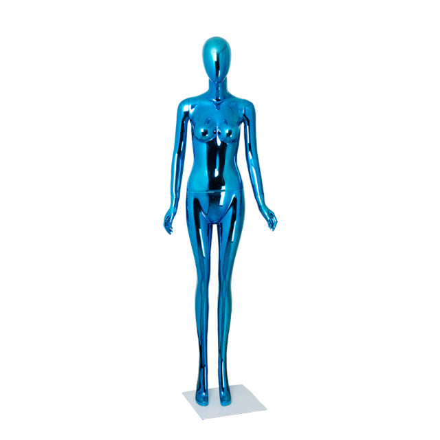 New Style Fiberglass Female Dummy Chrome Red Blue Gold Customized Glossy Color Women Mannequin