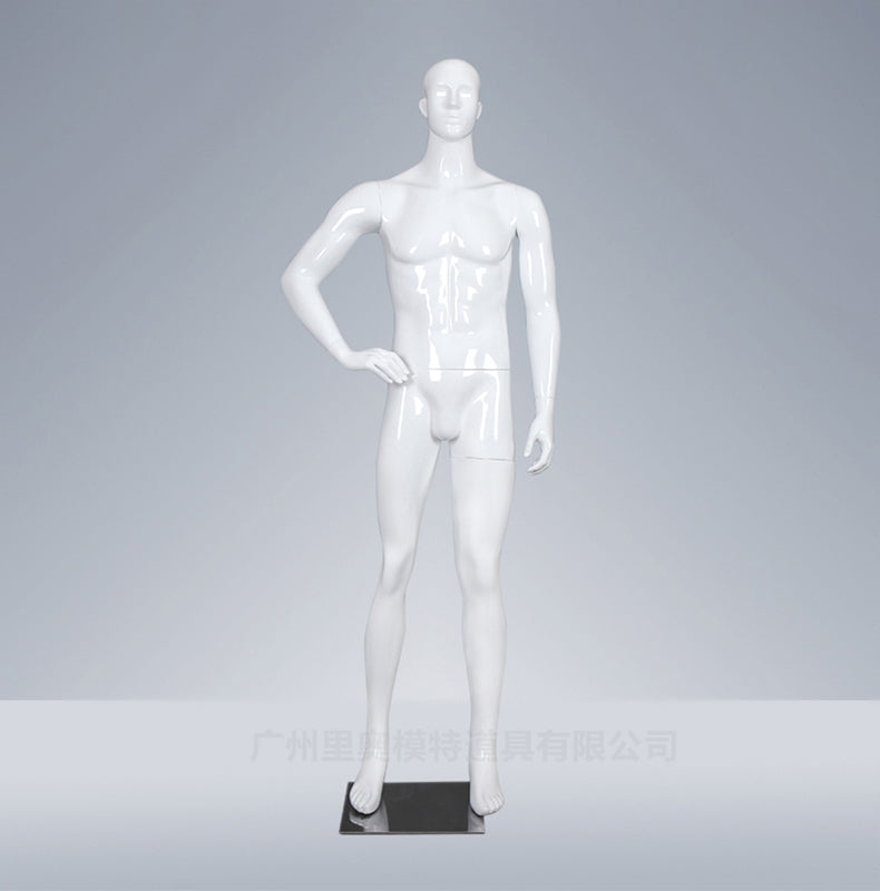 New Abstract Head Standing and Sitting Manikin Gloss White Fiberglass Mannequin Men Full Body
