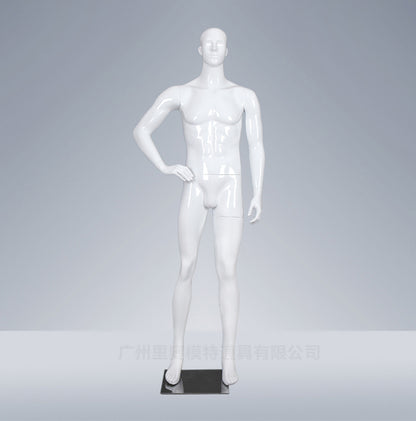 New Abstract Head Standing and Sitting Manikin Gloss White Fiberglass Mannequin Men Full Body