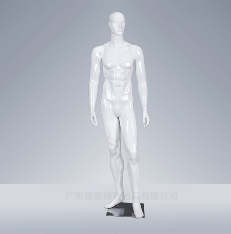 New Abstract Head Standing and Sitting Manikin Gloss White Fiberglass Mannequin Men Full Body