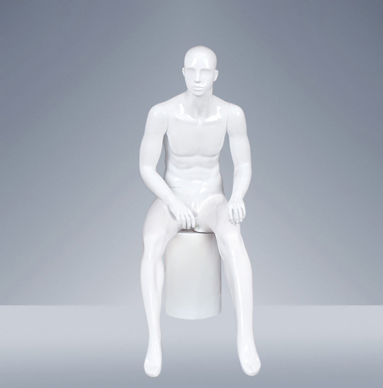 New Abstract Head Standing and Sitting Manikin Gloss White Fiberglass Mannequin Men Full Body