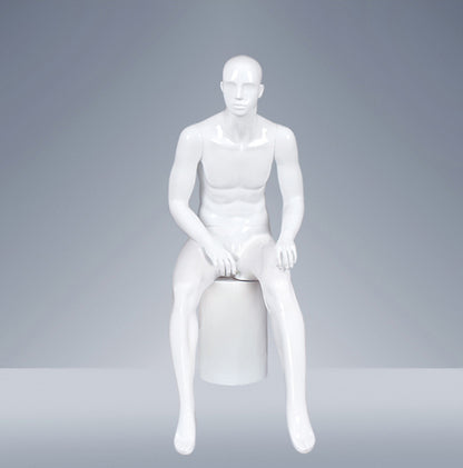 New Abstract Head Standing and Sitting Manikin Gloss White Fiberglass Mannequin Men Full Body