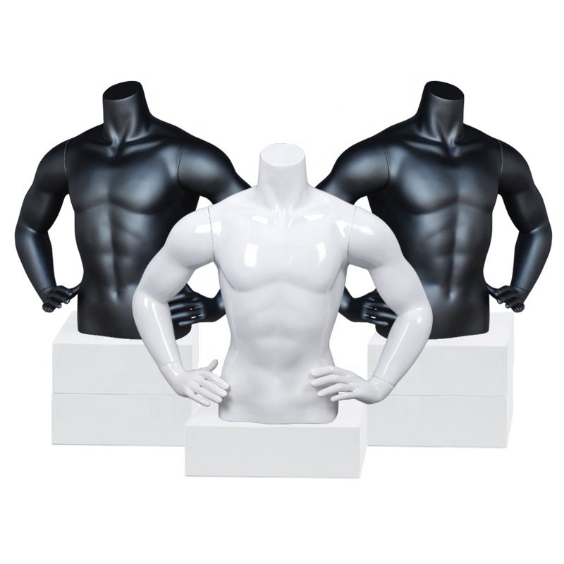 Hot Sale Fiberglass Muscle Male Mannequin Torso With Arms Half Body Dummy