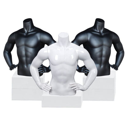 Hot Sale Fiberglass Muscle Male Mannequin Torso With Arms Half Body Dummy