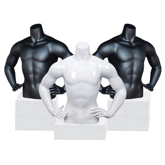 Hot Sale Fiberglass Muscle Male Mannequin Torso With Arms Half Body Dummy
