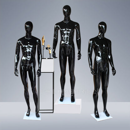 Egg Head Male Dress Form Mannequin Lifelike Men Dummy for Display Garments