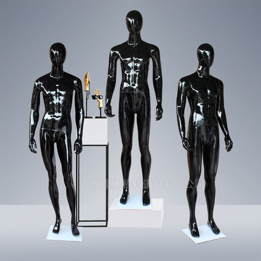 Egg Head Male Dress Form Mannequin Lifelike Men Dummy for Display Garments