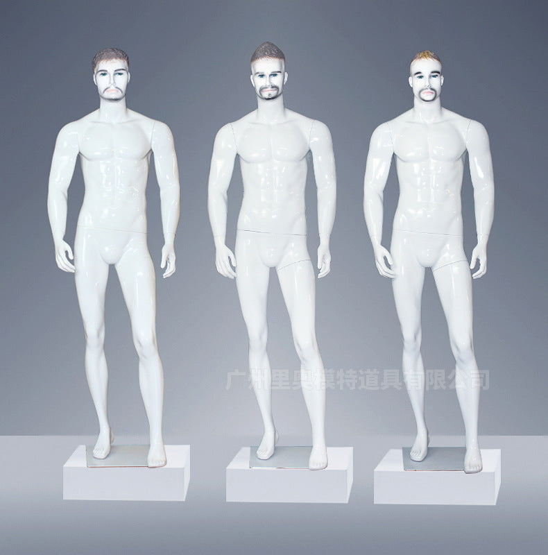 Plus Size White Color Fiberglass Male Mannequin Stand Factory Supply Make up Men Dummy