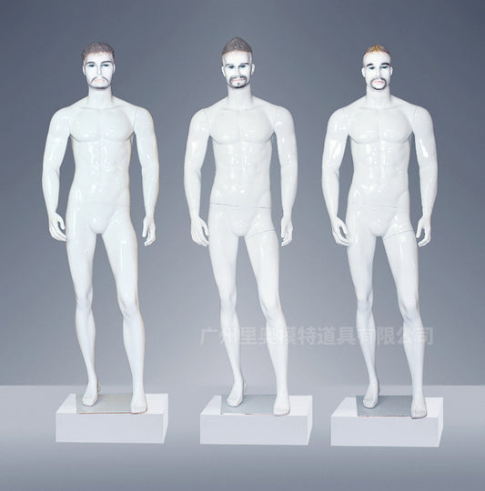 Plus Size White Color Fiberglass Male Mannequin Stand Factory Supply Make up Men Dummy