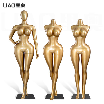 Plus-Size Female Mannequin with Slender Waist and Curvy Figure for Shop Window Display