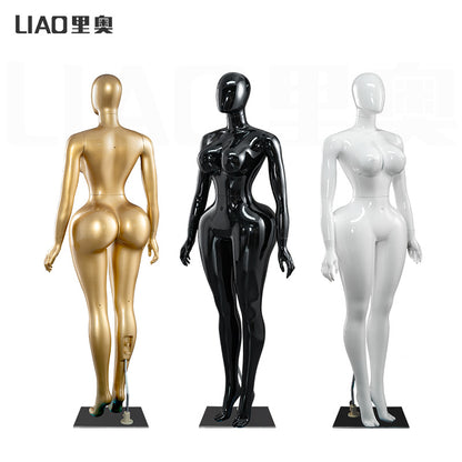 Plus-Size Female Mannequin with Slender Waist and Curvy Figure for Shop Window Display