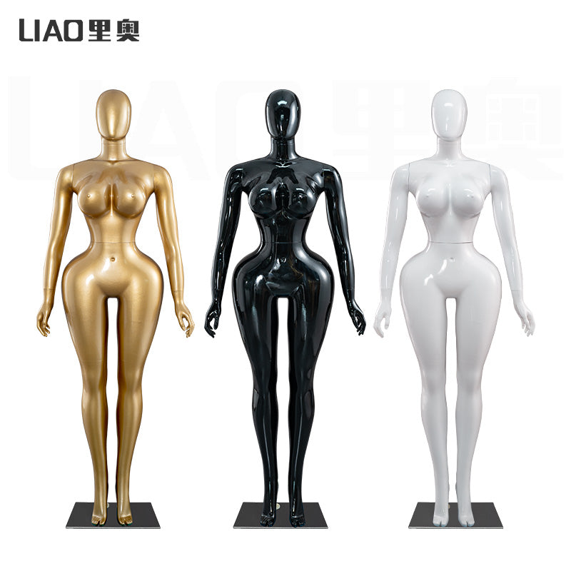 Plus-Size Female Mannequin with Slender Waist and Curvy Figure for Shop Window Display