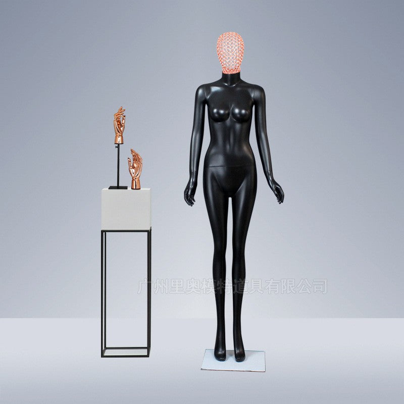 Fashion Display Rose Gold Face and Arms Metal Plating Female Mannequins Full Body