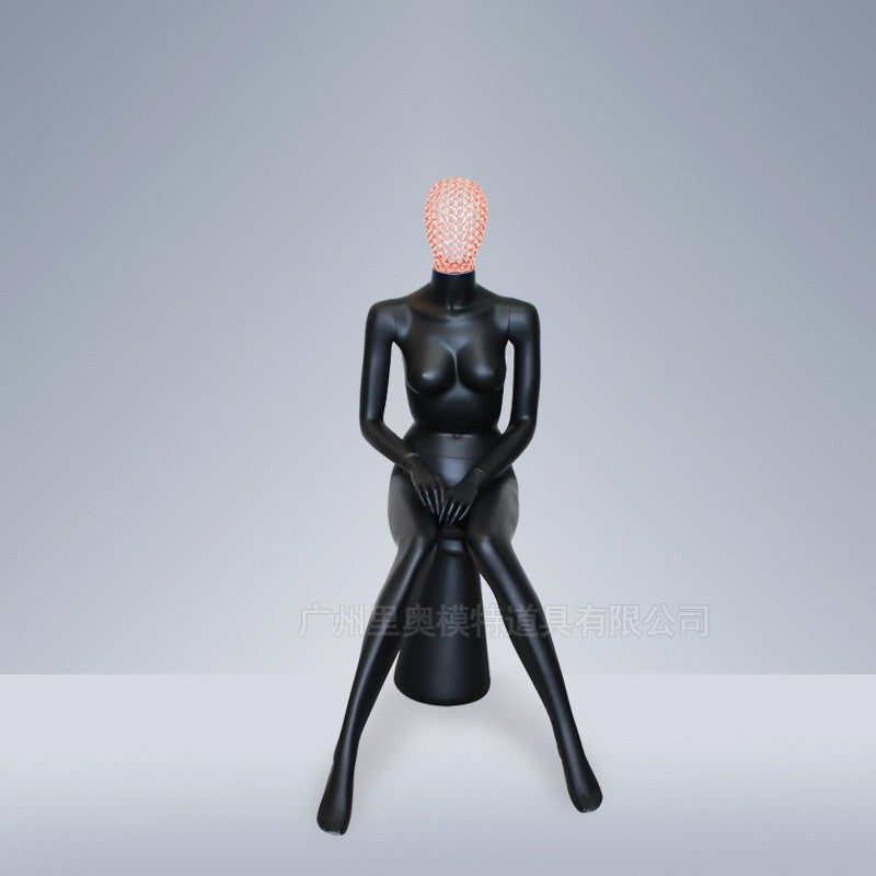 Fashion Display Rose Gold Face and Arms Metal Plating Female Mannequins Full Body