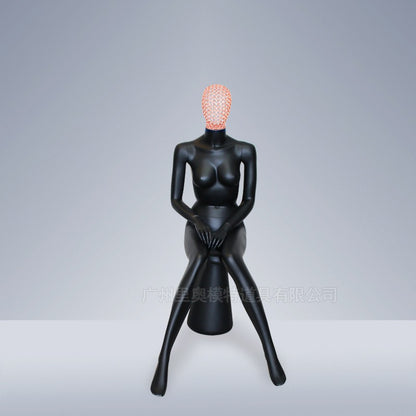Fashion Display Rose Gold Face and Arms Metal Plating Female Mannequins Full Body