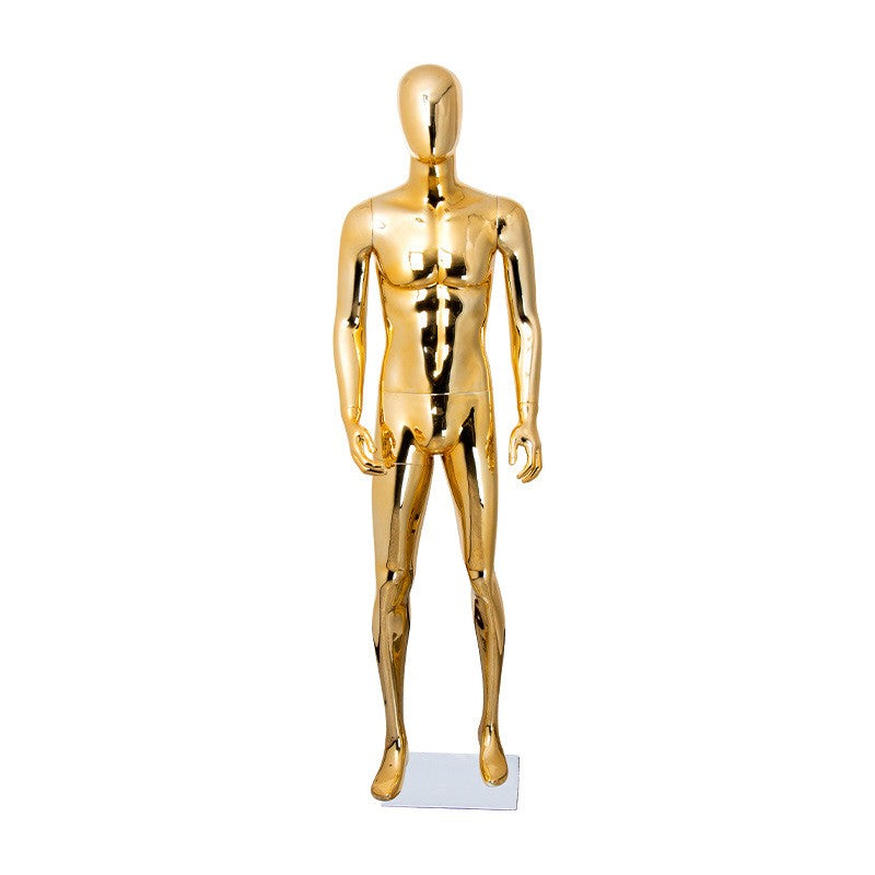 Boutique Shinny Gold Chrome Silver Blue Mannequin Silver Golden Display Shop Window Men Full Body Fiberglass Mannequins Male for