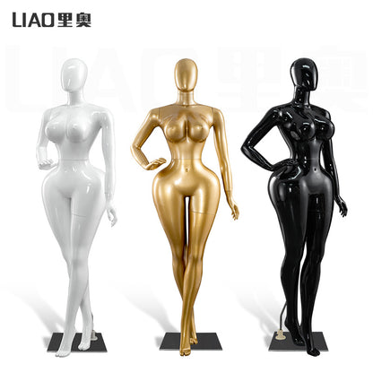 Plus-Size Female Mannequin with Slender Waist and Curvy Figure for Shop Window Display