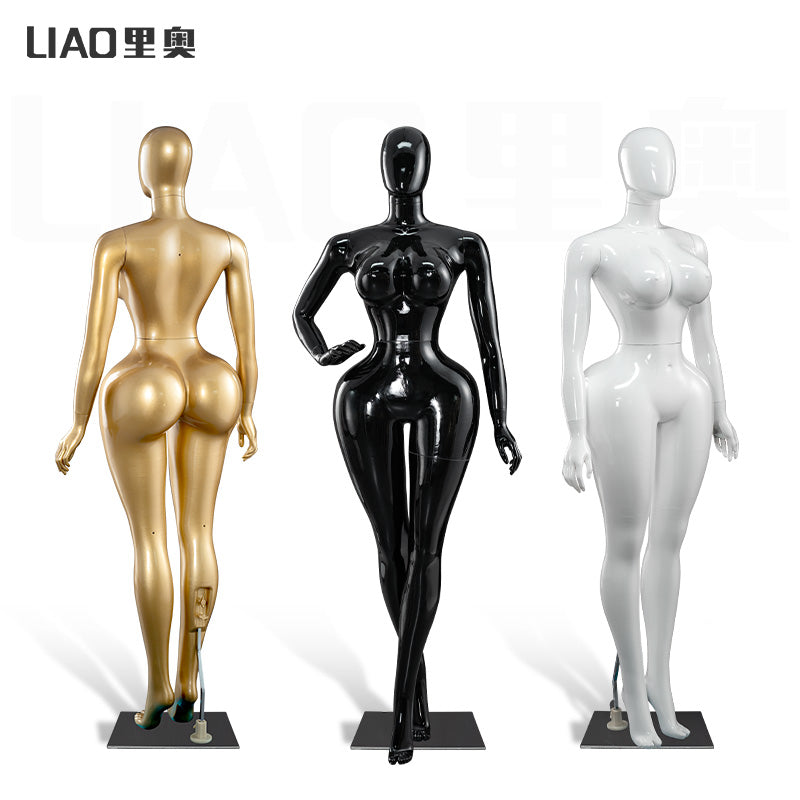 Plus-Size Female Mannequin with Slender Waist and Curvy Figure for Shop Window Display