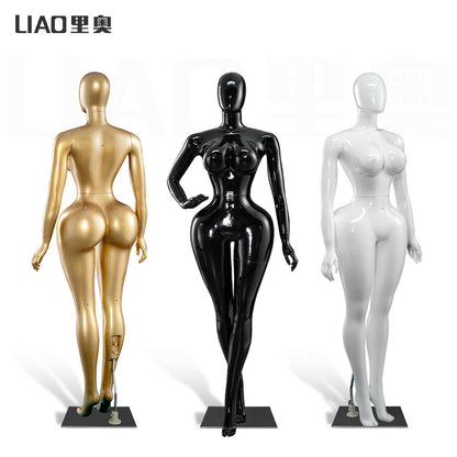 Plus-Size Female Mannequin with Slender Waist and Curvy Figure for Shop Window Display