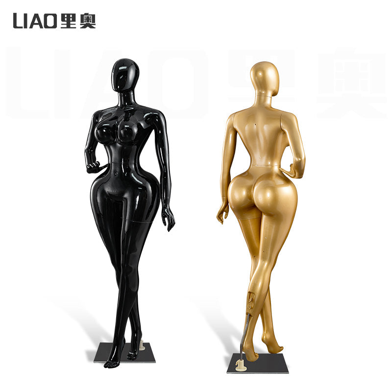 Plus-Size Female Mannequin with Slender Waist and Curvy Figure for Shop Window Display