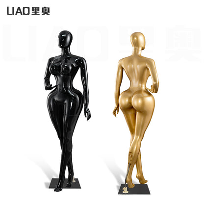 Plus-Size Female Mannequin with Slender Waist and Curvy Figure for Shop Window Display