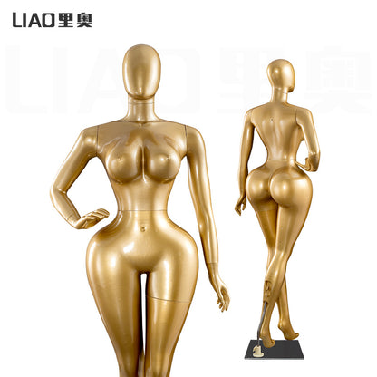 Plus-Size Female Mannequin with Slender Waist and Curvy Figure for Shop Window Display