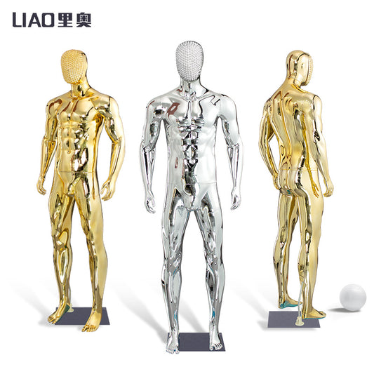 Fancy Mannequin Boutique Male Mannequin Sports Men Dummy Chrome Muscular Male Full Body Mannequin for Clothing Store Display