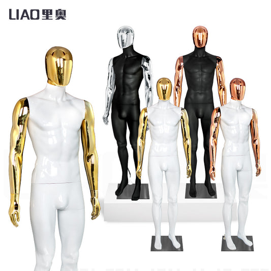 Chrome White Male Full Body Mannequins Man Dummy Boutique Fashion Window Display