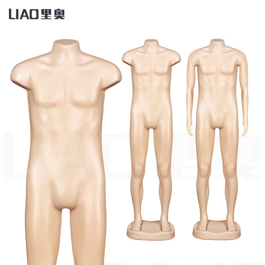 Factory Wholesale Men Mannequins Cheap Plastic Male Dummy PE Stand with Plus Size Stock for Africa South America Clothes Display