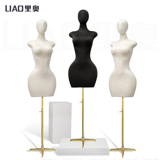 BBL Half Body Curvy Female Mannequin Big Hip Big Boobs Dress Form Female Torso Pinable Foam Mannequin