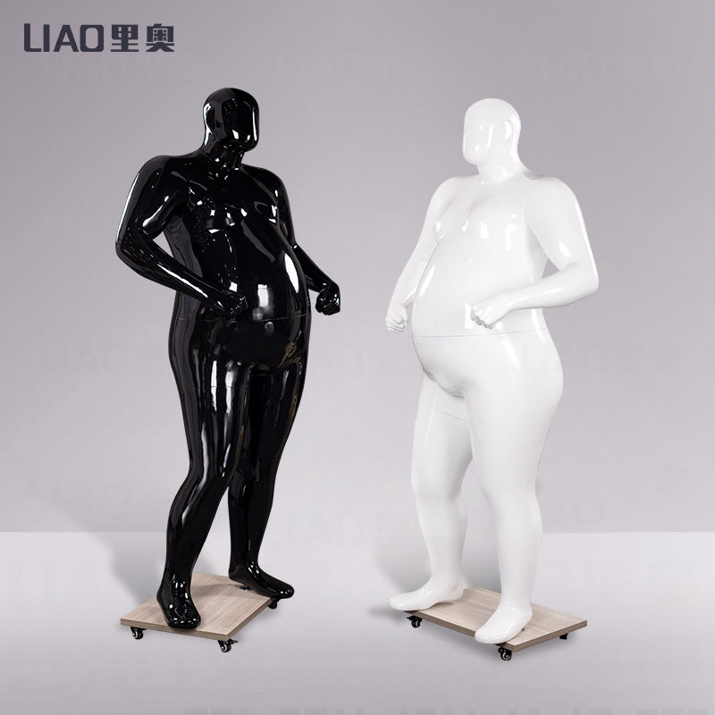 Europe America Big Plus Size Fat Man Fiberglass Mannequin Male Model Full Body Dummy for Garments Fashion Display