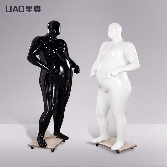 Europe America Big Plus Size Fat Man Fiberglass Mannequin Male Model Full Body Dummy for Garments Fashion Display