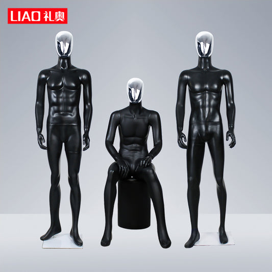 High Quality Matte Black Full Body Male Dummy for Store Display